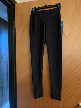 New Mix Black Textured High-Rise Leggings with Tags